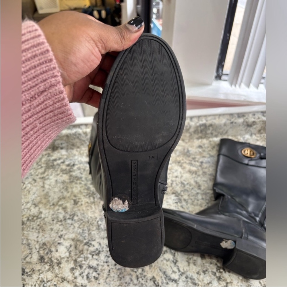 Tommy Hilfiger Black Heeled Boots - Picture 2 of 4
